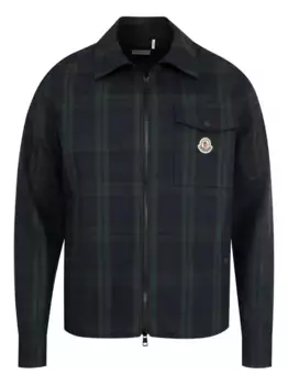 Клетчатая куртка-рубашка на молнии MONCLER, синий