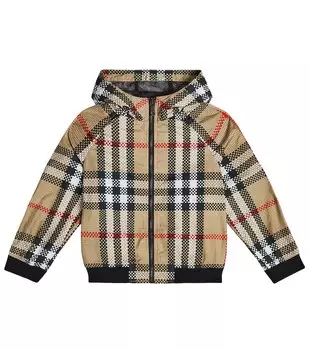 Клетчатая куртка с капюшоном Burberry, черный