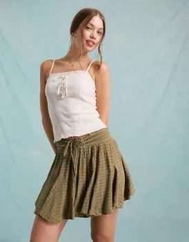 Клетчатая мини-юбка-годе с завязкой спереди Miss Selfridge