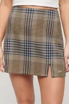 Клетчатая мини-юбка Superdry, бежевый