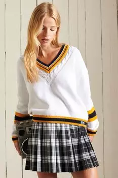 Клетчатая мини-юбка Superdry, черный