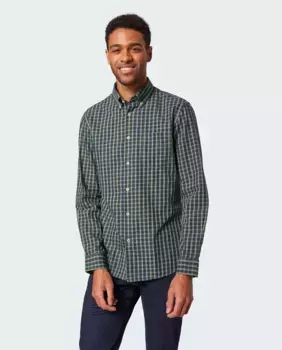 Клетчатая мужская повседневная рубашка Pierre Cardin, светло-зеленый