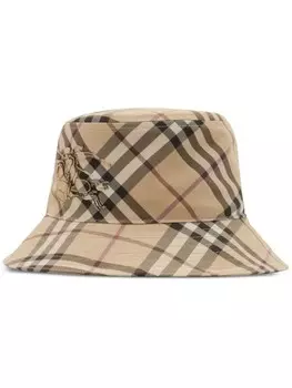 Клетчатая панама Burberry, нейтральный цвет