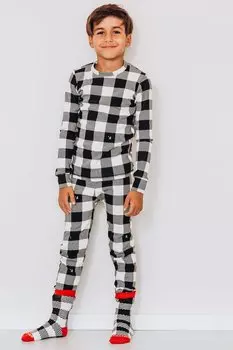 Клетчатая пижама Familysta, черный
