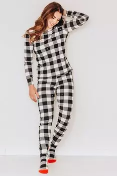 Клетчатая пижама Familysta, черный