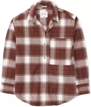 клетчатая рубашка Abercrombie & Fitch, цвет Rust To White Plaid