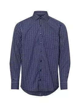Клетчатая рубашка Andrew James Regular fit Business Shirt, темно-синий