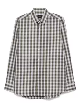 Клетчатая рубашка Brioni, зеленый