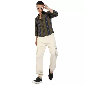 Клетчатая рубашка Campus Sutra, зеленый