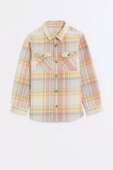Клетчатая рубашка для мальчика River Island, коричневый