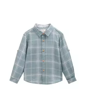 Клетчатая рубашка для мальчика с классическим воротником Dadati, светло-зеленый