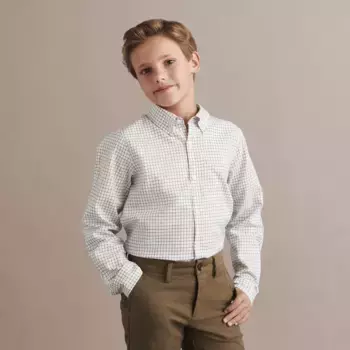 Клетчатая рубашка для мальчика Verhunt, зеленый
