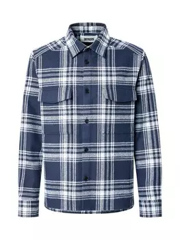 Клетчатая рубашка DRYKORN Regular fit Button Up Shirt GUNRAY, темно-синий/светло-синий