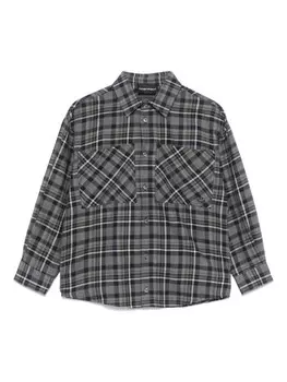 Клетчатая рубашка Emporio Armani Kids, серый