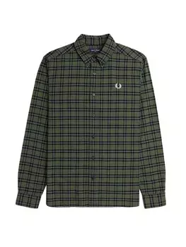 Клетчатая рубашка Fred Perry Regular fit Button Up Shirt, зеленый