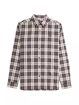 Клетчатая рубашка Fred Perry Regular fit Button Up Shirt, серый