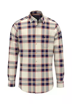 Клетчатая рубашка FYNCH-HATTON Regular fit Button Up Shirt, экрю