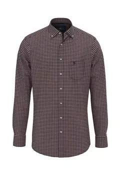 Клетчатая рубашка FYNCH-HATTON Regular fit Button Up Shirt, коричневый