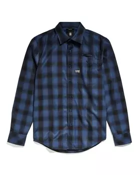 Клетчатая рубашка G-STAR Slim fit Button Up Shirt, пятнистый синий