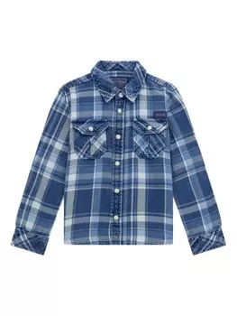 Клетчатая рубашка Guess kids, синий