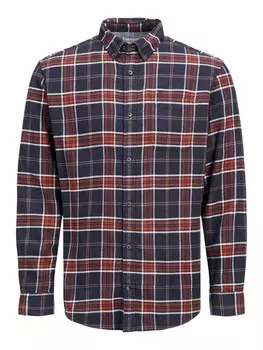 Клетчатая рубашка JACK & JONES Regular fit Button Up Shirt, темно-синий
