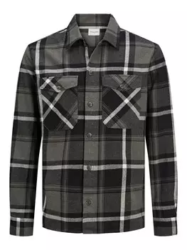 Клетчатая рубашка JACK & JONES Regular fit Button Up Shirt Jay, серый