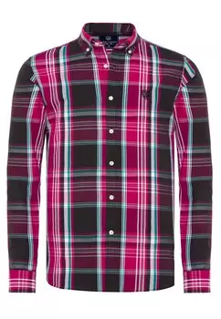 Клетчатая рубашка Jimmy Sanders Slim fit Button Up Shirt, черный