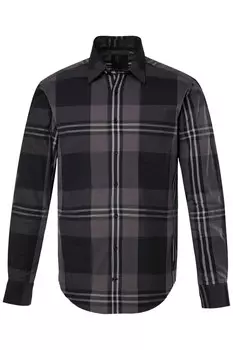 Клетчатая рубашка JP1880 Comfort fit Button Up Shirt, серый