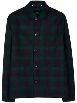 Клетчатая рубашка куртка PS Paul Smith, зеленый