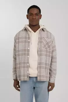 Клетчатая рубашка Larsson & Co, бежевый