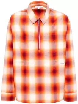 Клетчатая рубашка Maison Kitsun, оранжевый