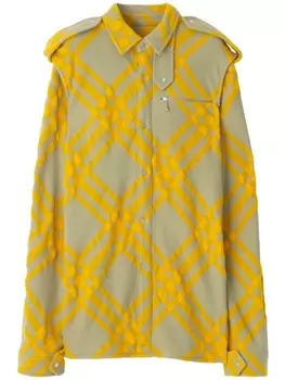 Клетчатая рубашка на кнопках Burberry, серый