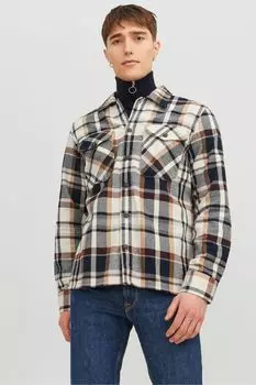 Клетчатая рубашка на пуговицах Jack & Jones, белый