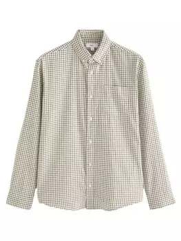 Клетчатая рубашка Next Regular fit Button Up Shirt, белый