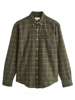 Клетчатая рубашка Next Regular fit Button Up Shirt, цвет green/olive