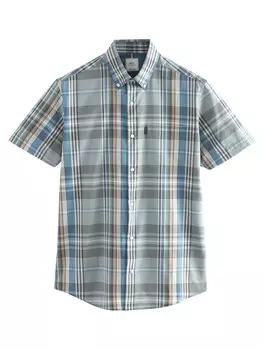 Клетчатая рубашка Next Regular fit Button Up Shirt Oxford, зеленый
