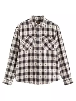 Клетчатая рубашка Next Regular fit Button Up Shirt, черный