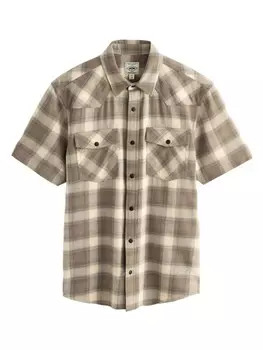 Клетчатая рубашка Next Regular fit Button Up Shirt, цвет beige/dark beige
