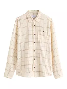 Клетчатая рубашка Next Regular fit Button Up Shirt, бежевый