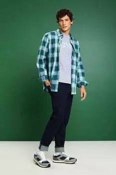 Клетчатая рубашка обычного кроя Esprit, зеленый