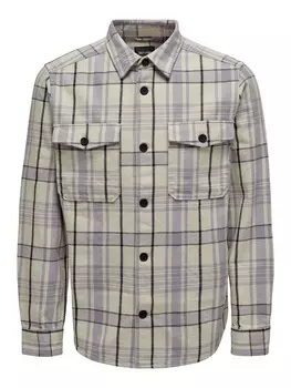 Клетчатая рубашка Only & Sons Regular fit Button Up Shirt Milo, сиреневый