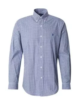Клетчатая рубашка Polo Ralph Lauren Regular fit Button Up Shirt, морской синий