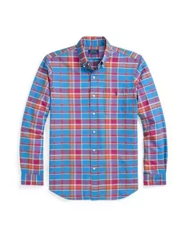 Клетчатая рубашка Polo Ralph Lauren Regular fit Button Up Shirt, цвет azure/light blue