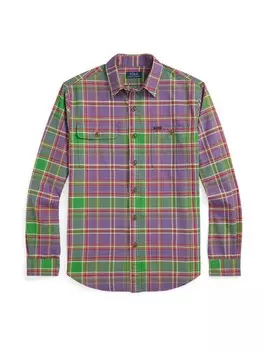 Клетчатая рубашка Polo Ralph Lauren Regular fit Button Up Shirt, фиолетовый