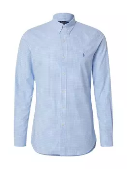 Клетчатая рубашка Polo Ralph Lauren Slim fit Button Up Shirt, синий