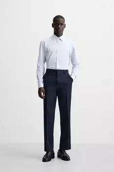 Клетчатая рубашка, простая в уходе ZARA, белый/голубой