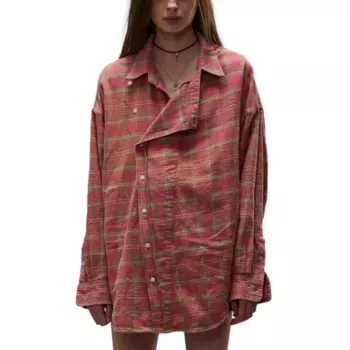 Клетчатая рубашка R13, розовый