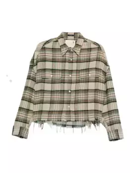 Клетчатая рубашка R13, зеленый