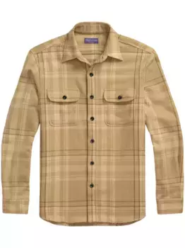 Клетчатая рубашка Ralph Lauren Purple Label, нейтральный