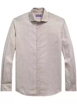 Клетчатая рубашка Ralph Lauren Purple Label, серый